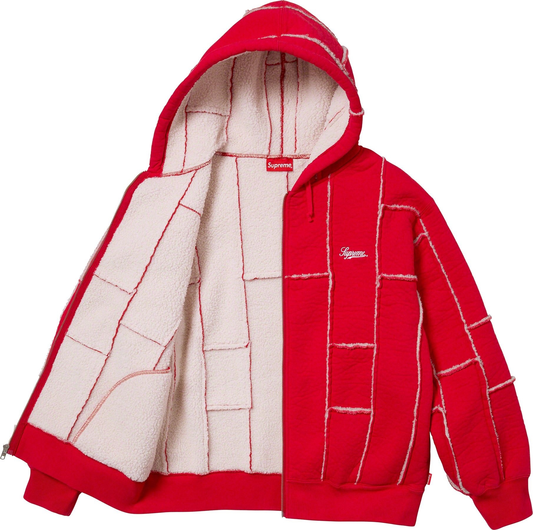 Faux Shearling Zip Up Hooded Sweatshirt view 14